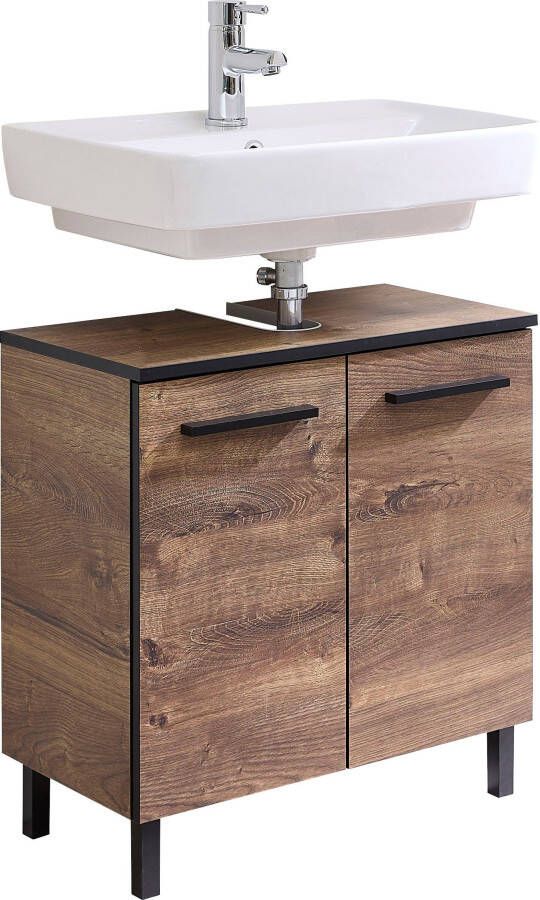 Saphir Wastafelonderkast Quickset 374 Onderkast eiken Ribbeck dwars reproductie Wastafel kast inclusief deurdemper 60 cm breed zonder wastafel - Foto 9