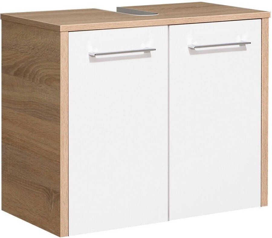 Saphir Wastafelonderkast Quickset 382 Onderkast wit hoogglans 2 deuren Wastafelonderkast inclusief deurdemper 65 cm breed zonder wasbak - Foto 4