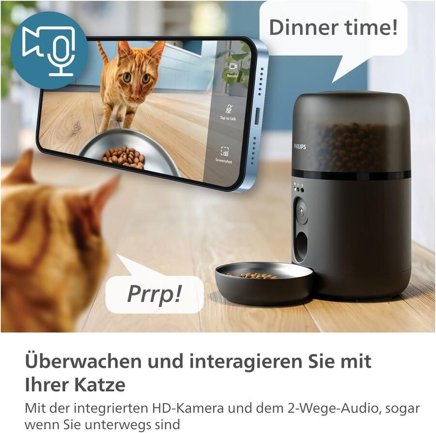 Philips Voerautomaat PAW5320 02 Pet Series met Camera 4 5l voor Katten en kleine Honden