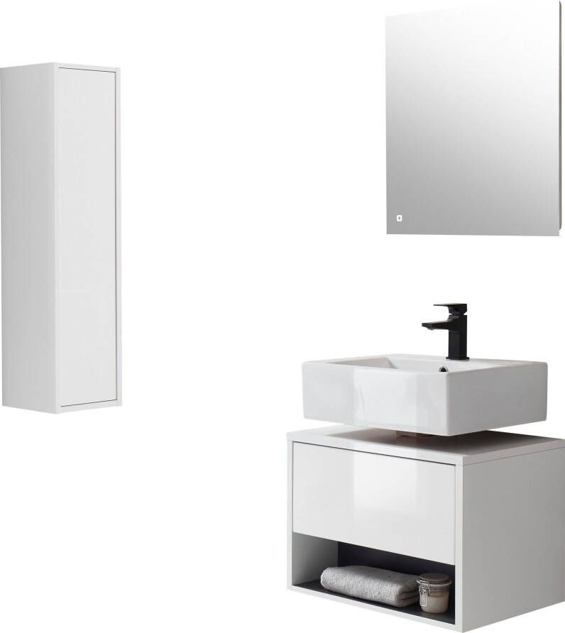 Places of Style Badkamerserie Studio Line bad in modern ontwerp 3-delig badkamer Kast onderkast en spiegel in twee kleuren beschikbaar opbergruimte (3-delig) - Foto 14