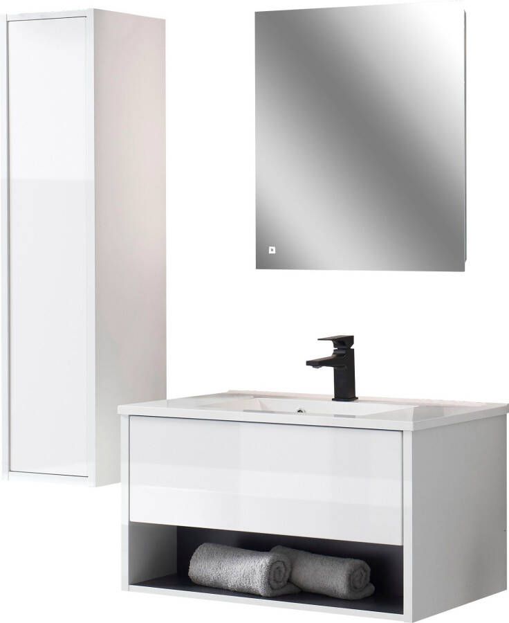 Places of Style Badkamerserie Studio Line bad in modern ontwerp 3-delig badkamer Kast wastafel en spiegel in twee kleuren beschikbaar opbergruimte (3-delig) - Foto 16