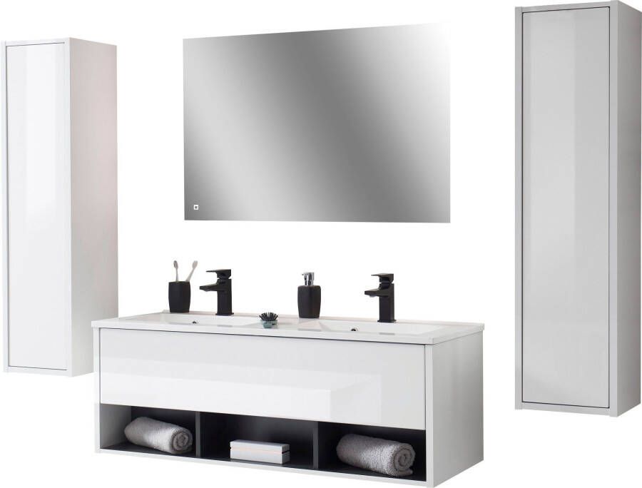 Places of Style Badkamerserie Studio Line bad in modern ontwerp 4-delig badkamer Kast wastafel en spiegel in twee kleuren beschikbaar opbergruimte (4-delig) - Foto 18