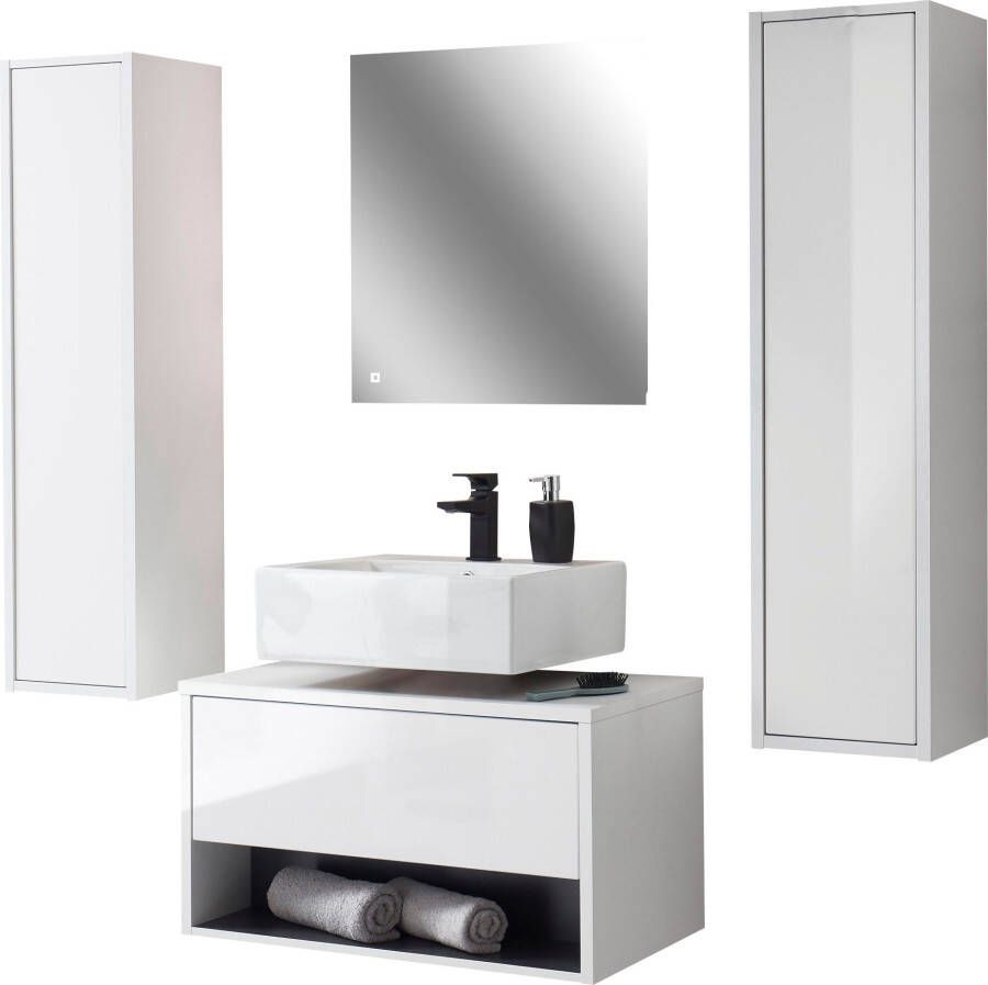 Places of Style Badkamerserie Studio Line bad in modern ontwerp 4-delig badkamer Kast onderkast en spiegel in twee kleuren beschikbaar opbergruimte (4-delig) - Foto 16