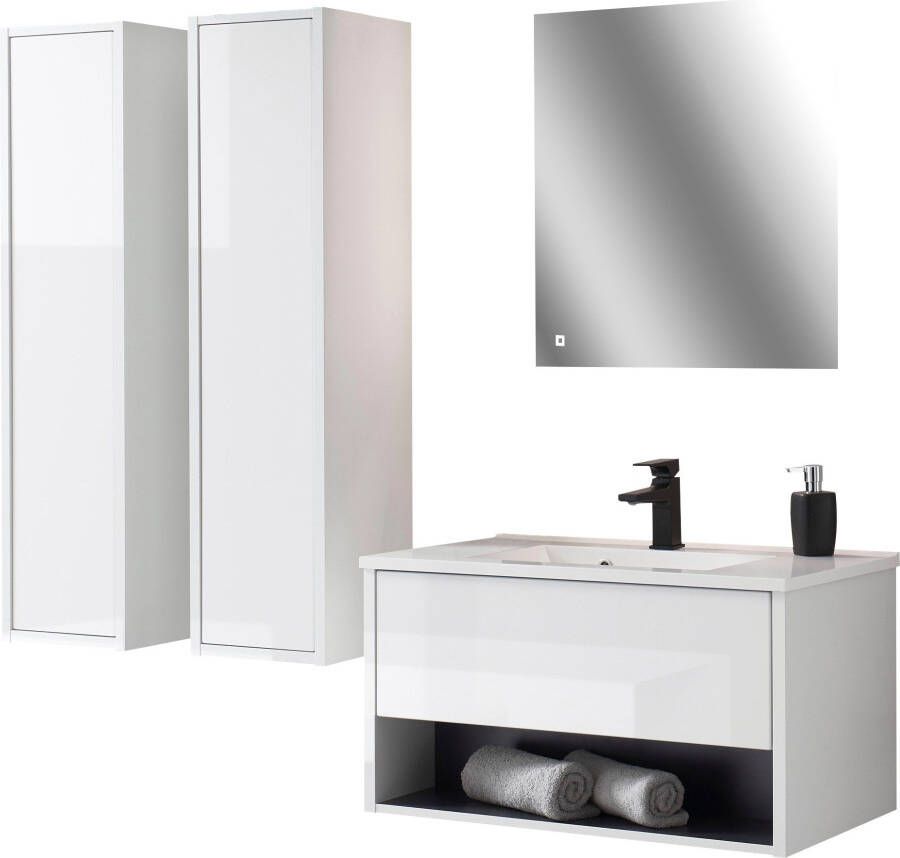 Places of Style Badkamerserie Studio Line bad in modern ontwerp 4-delig badkamer Kast wastafel en spiegel in twee kleuren beschikbaar opbergruimte (4-delig) - Foto 16