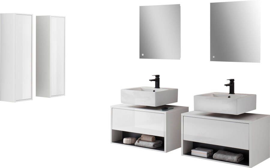 Places of Style Badkamerserie Studio Line bad in modern ontwerp 6-delig badkamer Kast onderkast en spiegel in twee kleuren beschikbaar opbergruimte (6-delig) - Foto 16