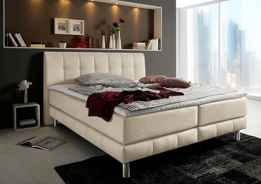 Places of Style Boxspring Cafone incl. topmatras 5 breedtes 3 matrassoorten en 3 hardheden ter keuze