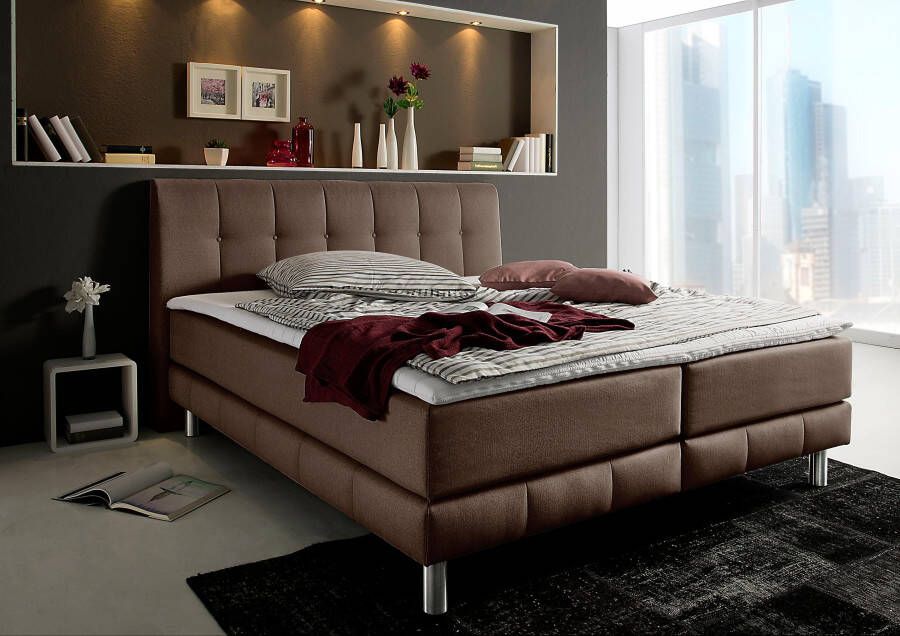 Places of Style Boxspring Cafone incl. topmatras 5 breedtes 3 matrassoorten en 3 hardheden ter keuze