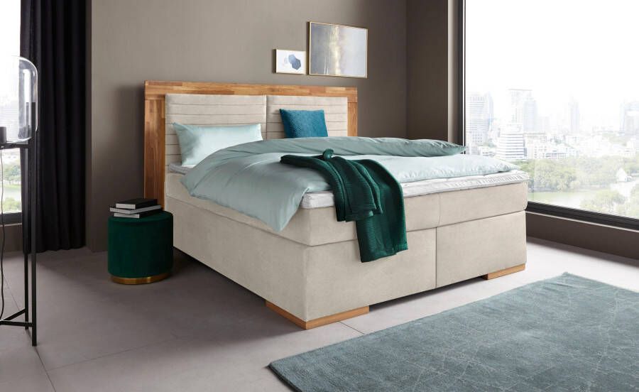 Places of Style Boxspring Cup met massief houten frame met topmatras in 2 hardheden in 3 breedten