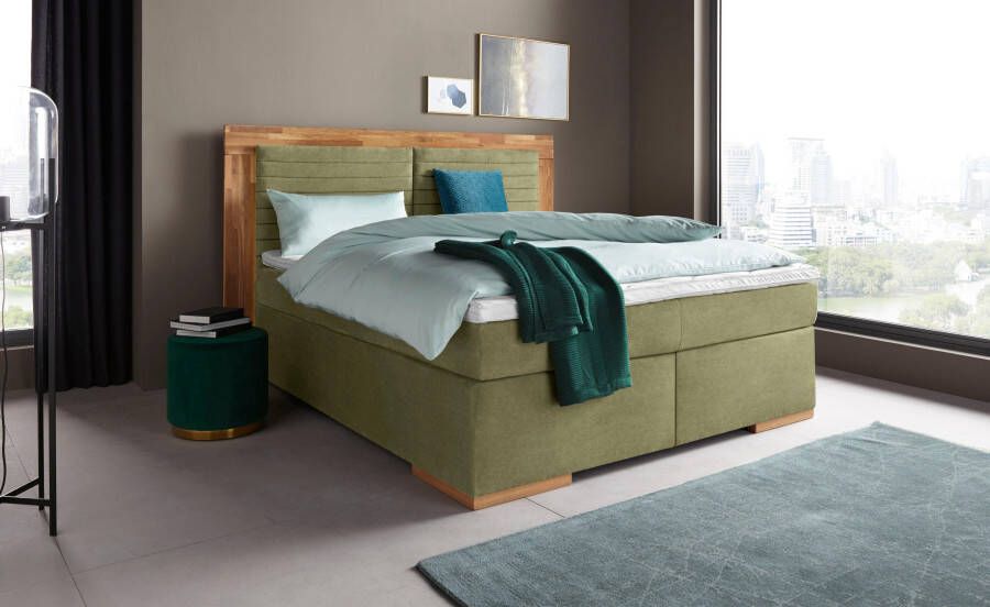 Places of Style Boxspring Cup met massief houten frame met topmatras in 2 hardheden in 3 breedten