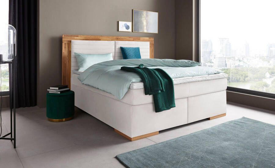Places of Style Boxspring Cup met massief houten frame met topmatras in 2 hardheden in 3 breedten