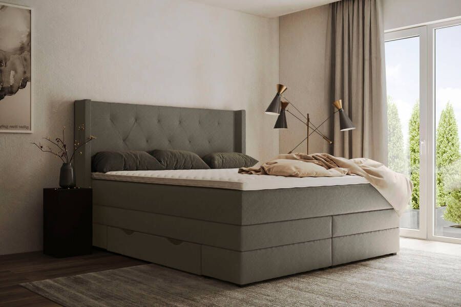 Places of Style Boxspring Elegance met mooie capitonnage in de hardheden h2 & h3 inclusief laden - Foto 9