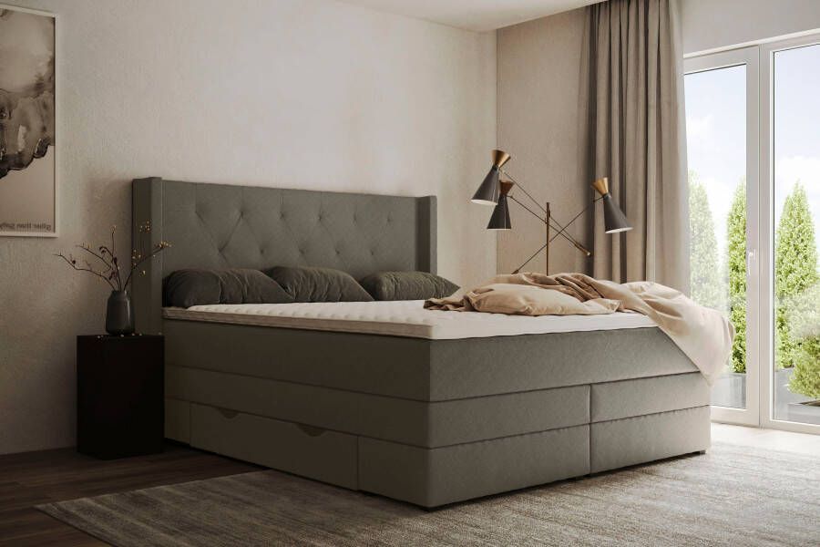 Places of Style Boxspring Elegance met mooie capitonnage in de hardheden h2 & h3 inclusief laden - Foto 9