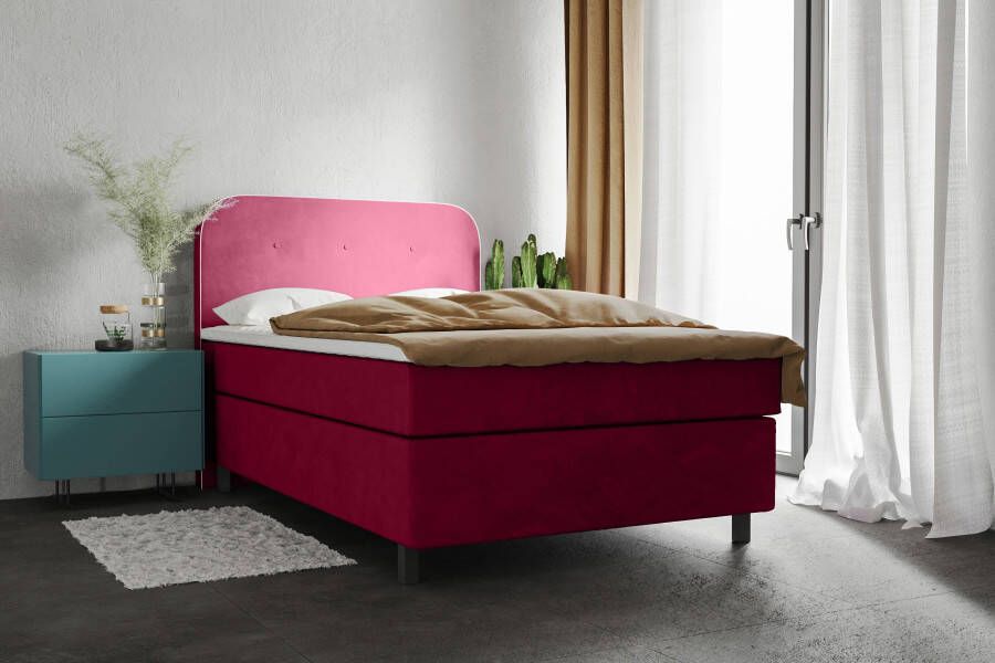 Places of Style Boxspring Marausa met pocketveringsmatras met decoratieve opstaande naad - Foto 6