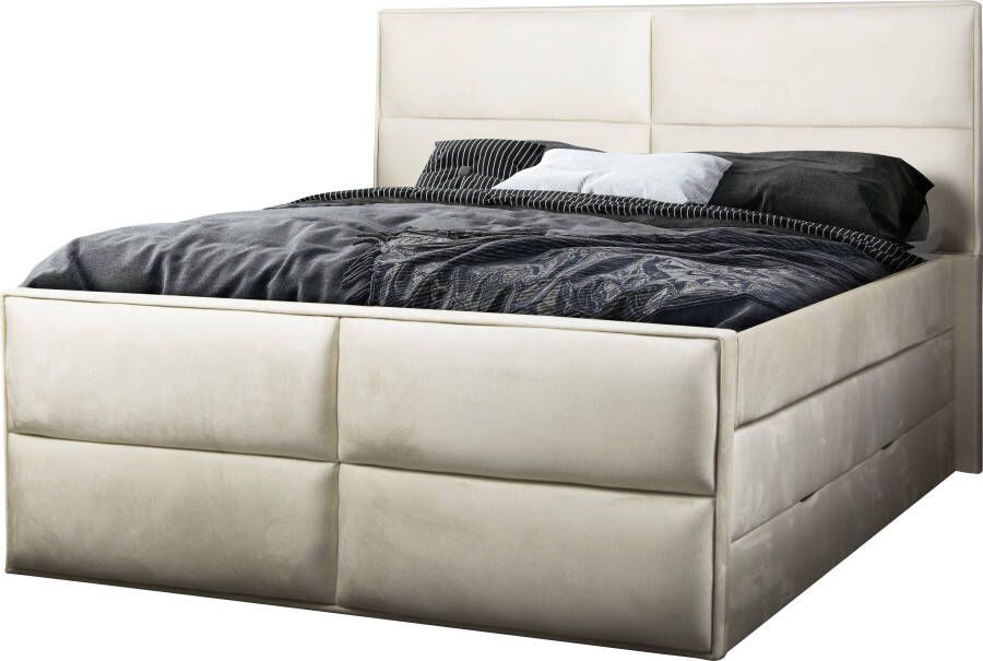 Places of Style Boxspring Williston incl. topmatras en bedkist in 4 breedten 2 matrassoorten