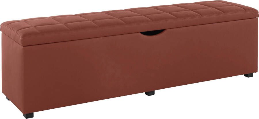 Places of Style Hockerbank Checked met bergruimte breedte 120 cm en 160 cm als bedbank te gebruiken