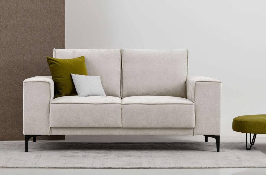 Places of Style 2-zitsbank Compact bank Oland structuur platweefsel luxe microvezel bouclé - Foto 9