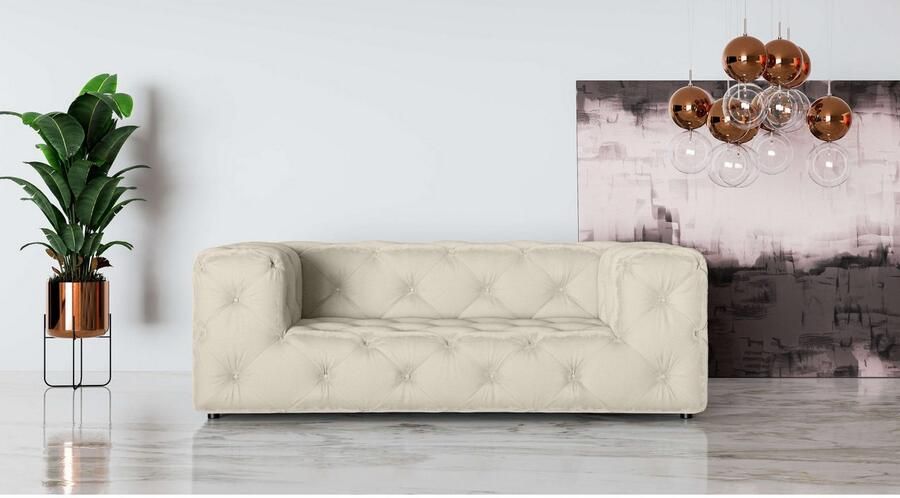 Places of Style 2-zitsbank FOLLINA 2-zits bank met klassieke chesterfield knoopverwerking - Foto 2