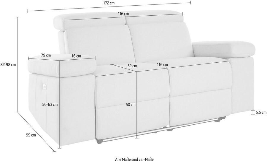 Places of Style 2-zitsbank Kilado met relaxfunctie verstelbare armleuning verstelbare hoofdsteun - Foto 15