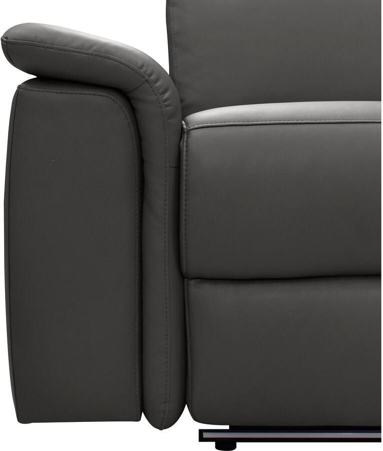 Places of Style 3-zitsbank Pareli 229 cm handmatige en elektrische relaxfunctie in 2 zits USB verstelbare hoofdsteun LED-verlichting in echt leer kunstleer geweven stof