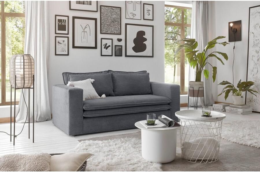 Home affaire 2-zitsbank PIAGGE Hoogwaardige cord met zachte veloursstructuur - Foto 5