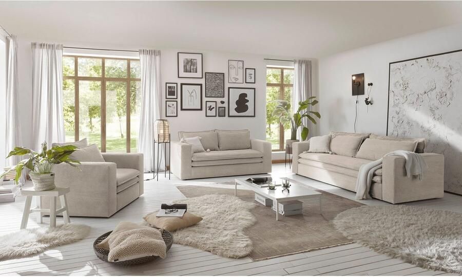 Home affaire 2-zitsbank PIAGGE Hoogwaardige cord met zachte veloursstructuur - Foto 6