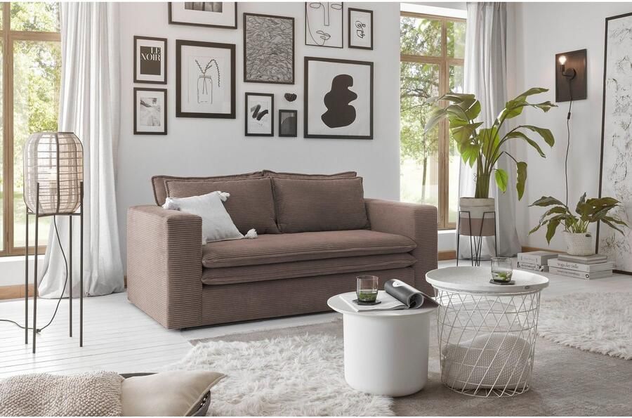 Home affaire 2-zitsbank PIAGGE Hoogwaardige cord met zachte veloursstructuur - Foto 5