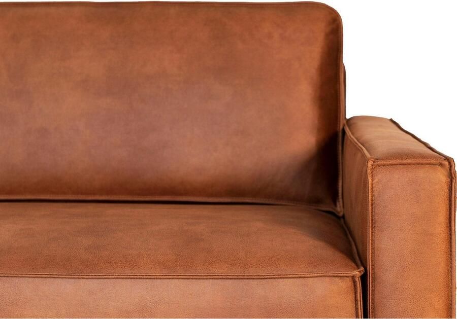 Places of Style 2-zitsbank Pinto 166 cm cord chenille leerlook met keder zwarte metalen voeten golfondersteuning - Foto 3