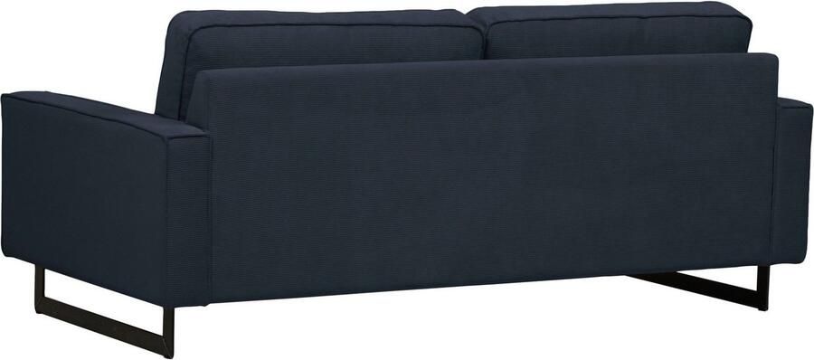 Places of Style 2-zitsbank Pinto 166 cm cord chenille leerlook met keder zwarte metalen voeten golfondersteuning - Foto 7