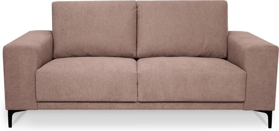 Places of Style 2-zitsbank Xander Breedte 164 cm weefstof softtouch chenille zwarte metalen poten - Foto 6