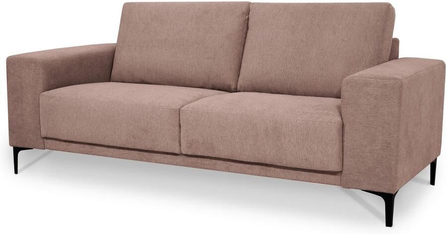 Places of Style 2-zitsbank Xander Breedte 164 cm weefstof softtouch chenille zwarte metalen poten - Foto 3