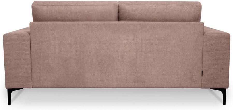 Places of Style 2-zitsbank Xander Breedte 164 cm weefstof softtouch chenille zwarte metalen poten - Foto 5