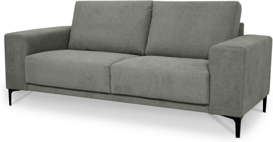 Places of Style 2-zitsbank Xander Breedte 164 cm weefstof softtouch chenille zwarte metalen poten - Foto 3