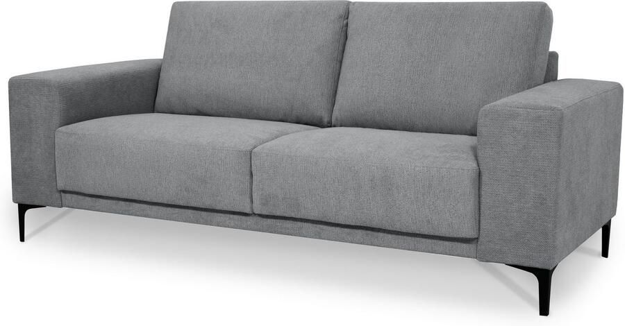 Places of Style 2-zitsbank Xander Breedte 164 cm weefstof softtouch chenille zwarte metalen poten - Foto 3