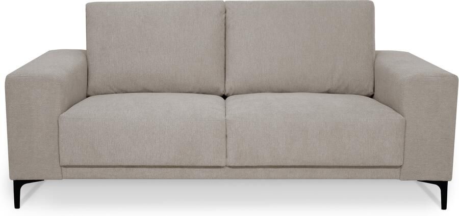 Places of Style 2-zitsbank Xander Breedte 164 cm weefstof softtouch chenille zwarte metalen poten - Foto 5