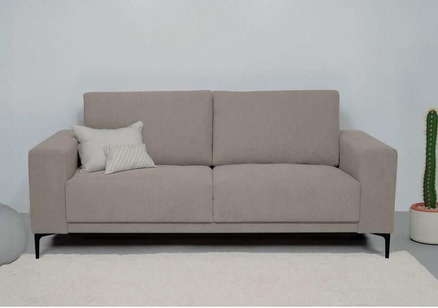 Places of Style 2-zitsbank Xander Breedte 164 cm weefstof softtouch chenille zwarte metalen poten - Foto 2