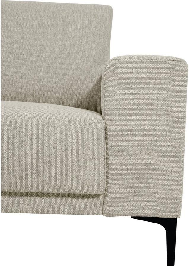 Places of Style 2-zitsbank Xander Breedte 164 cm weefstof softtouch chenille zwarte metalen poten - Foto 3