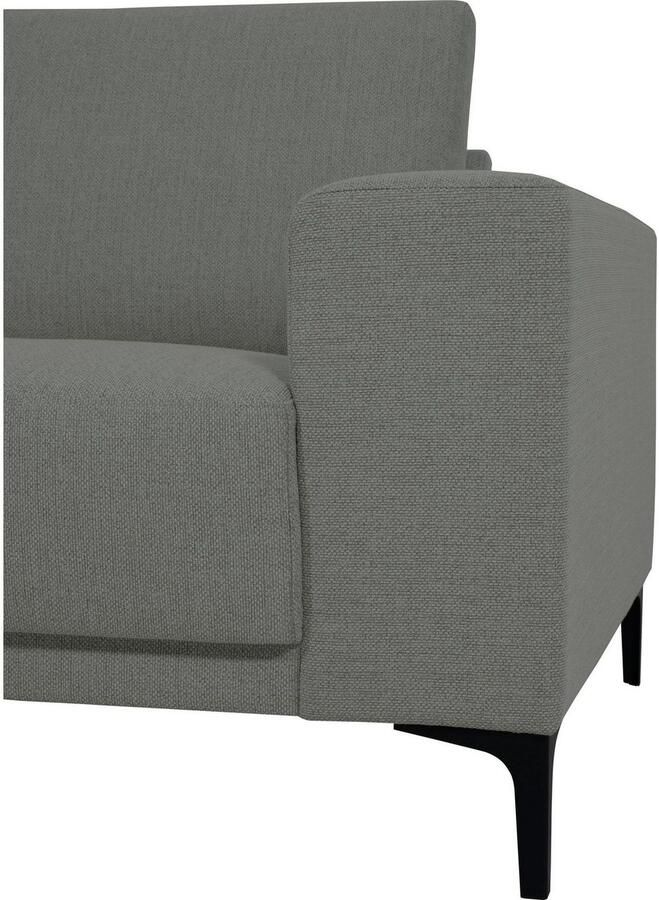 Places of Style 2-zitsbank Xander Breedte 164 cm weefstof softtouch chenille zwarte metalen poten - Foto 2