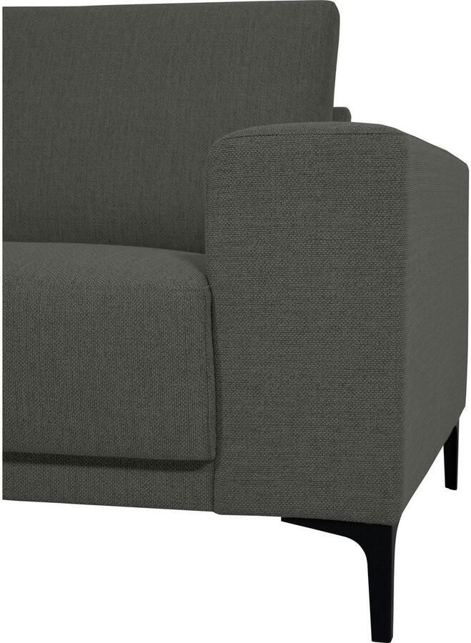 Places of Style 2-zitsbank Xander Breedte 164 cm weefstof softtouch chenille zwarte metalen poten - Foto 2