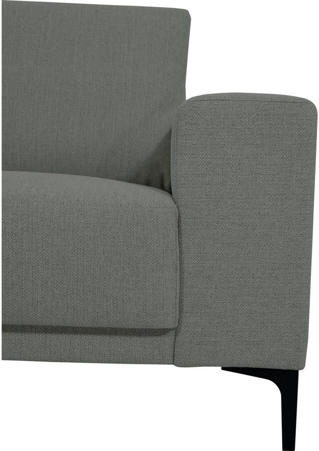 Places of Style 2-zitsbank Xander Breedte 164 cm weefstof softtouch chenille zwarte metalen poten - Foto 3