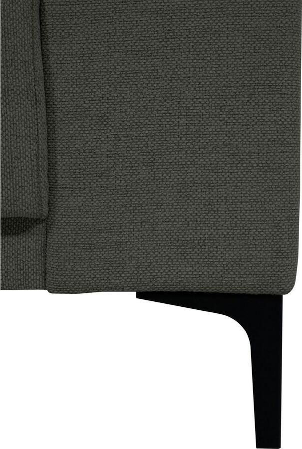 Places of Style 2-zitsbank Xander Breedte 164 cm weefstof softtouch chenille zwarte metalen poten - Foto 5