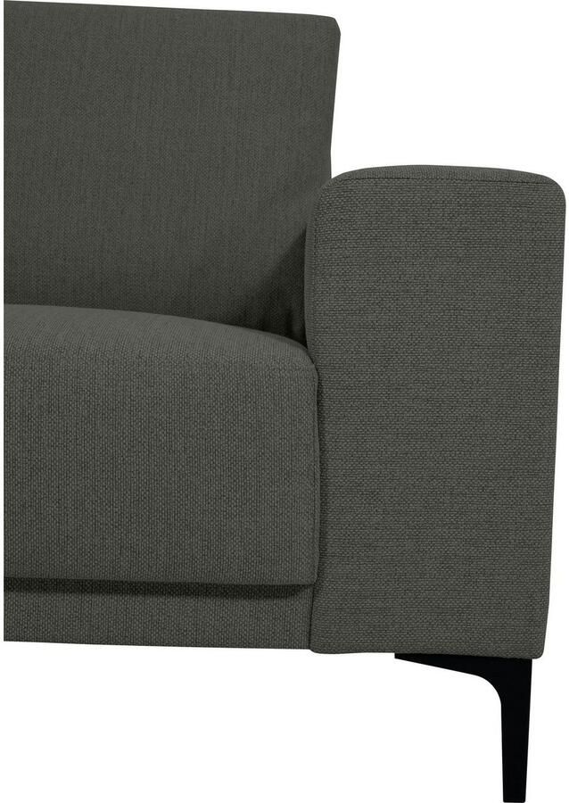 Places of Style 2-zitsbank Xander Breedte 164 cm weefstof softtouch chenille zwarte metalen poten - Foto 3