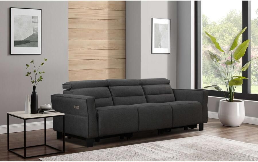 Places of Style 3-zitsbank Carpari 224 cm handmatige of elektrische relaxfunctie in 2 zitplaatsen - Foto 5