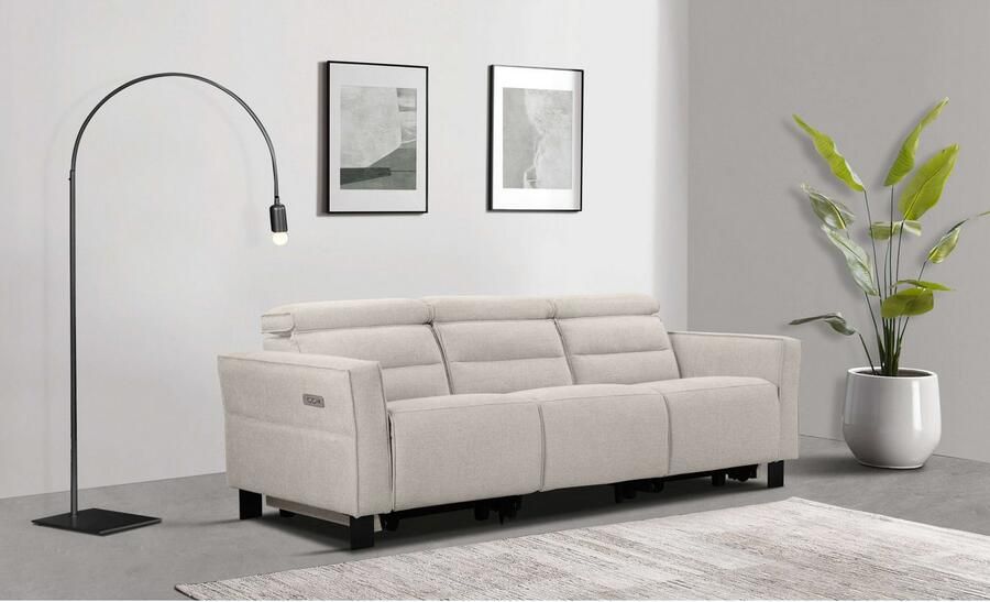 Places of Style 3-zitsbank Carpari 224 cm handmatige of elektrische relaxfunctie in 2 zitplaatsen - Foto 4