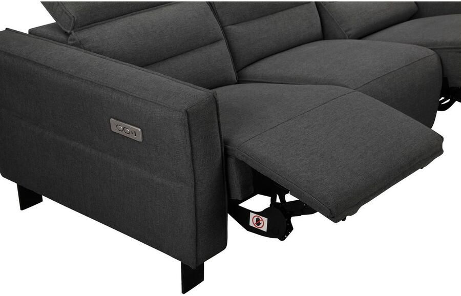 Places of Style 3-zitsbank Carpari 224 cm handmatige of elektrische relaxfunctie in 2 zitplaatsen - Foto 4