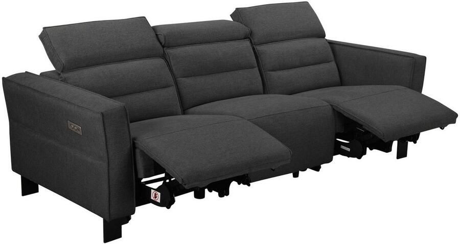 Places of Style 3-zitsbank Carpari 224 cm handmatige of elektrische relaxfunctie in 2 zitplaatsen - Foto 8