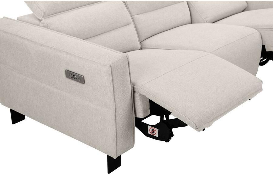 Places of Style 3-zitsbank Carpari 224 cm handmatige of elektrische relaxfunctie in 2 zitplaatsen - Foto 3