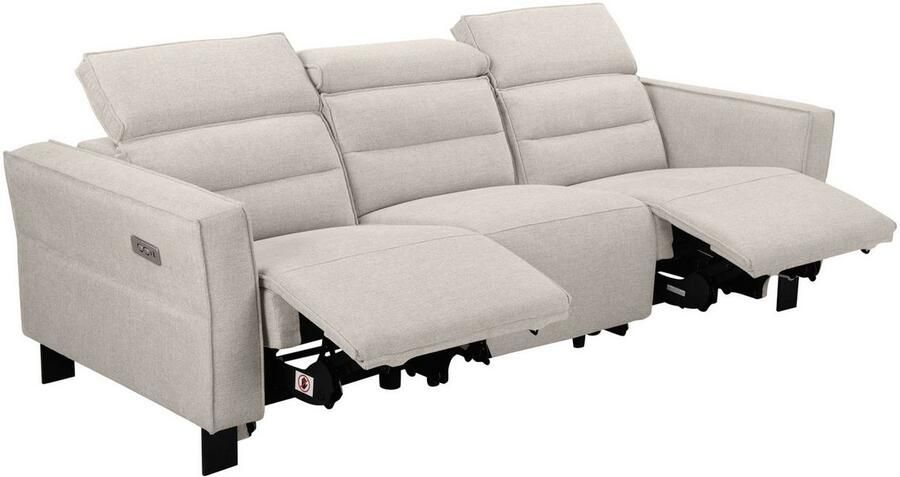 Places of Style 3-zitsbank Carpari 224 cm handmatige of elektrische relaxfunctie in 2 zitplaatsen - Foto 8