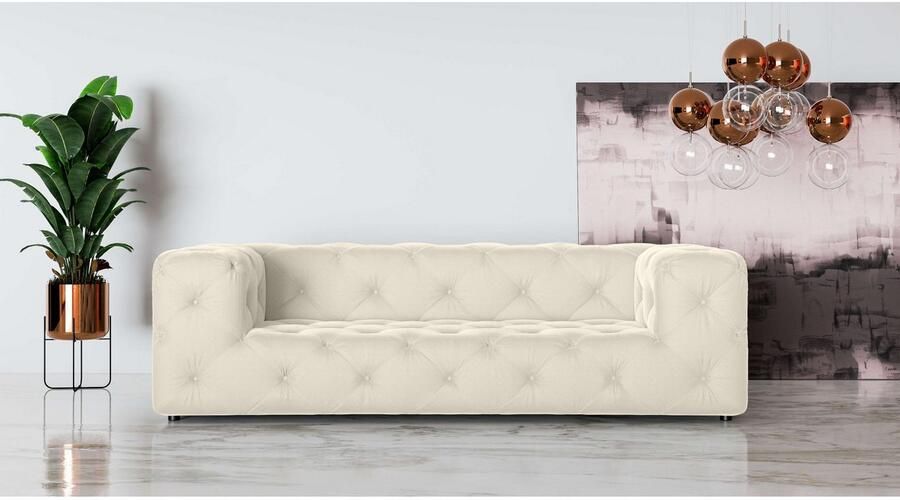 Places of Style 3-zitsbank FOLLINA 3-zits bank met klassieke chesterfield knoopverwerking - Foto 2