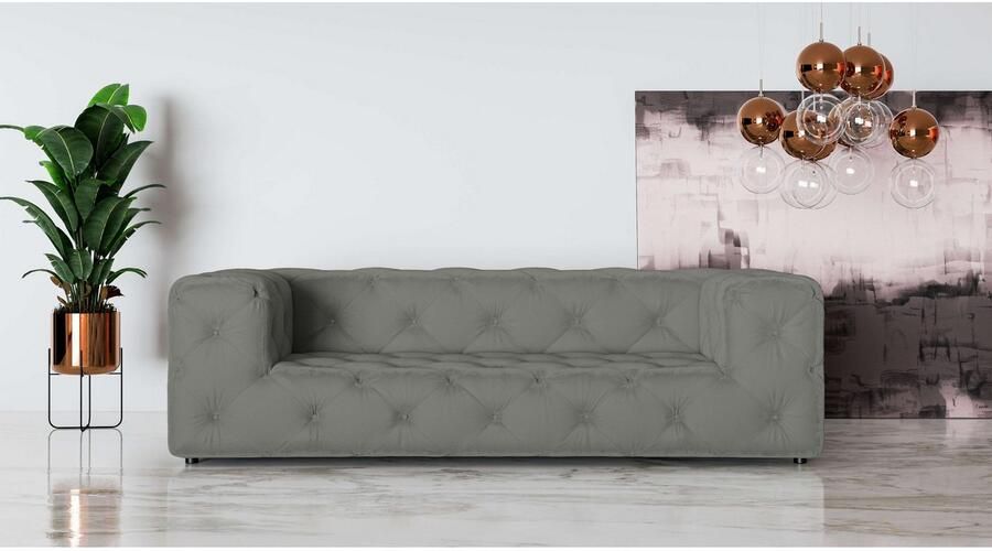 Places of Style 3-zitsbank FOLLINA 3-zits bank met klassieke chesterfield knoopverwerking - Foto 2