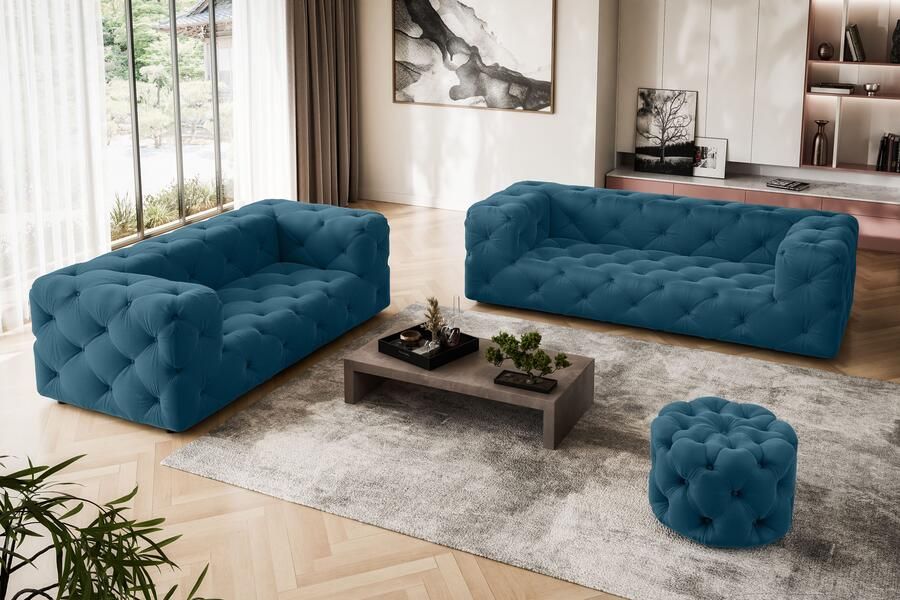 Places of Style 2-zitsbank FOLLINA 2-zits bank met klassieke chesterfield knoopverwerking